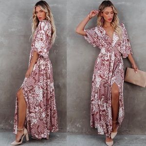 Our Keep My Love Paisley Kimono Maxi Dress - New